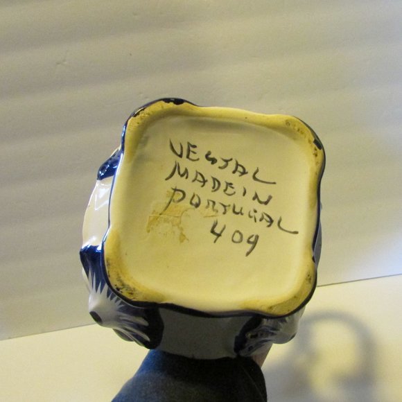 vintage ceramic white and blue pitcher floral design Potuguese kitchen decor - Picture 7 of 7